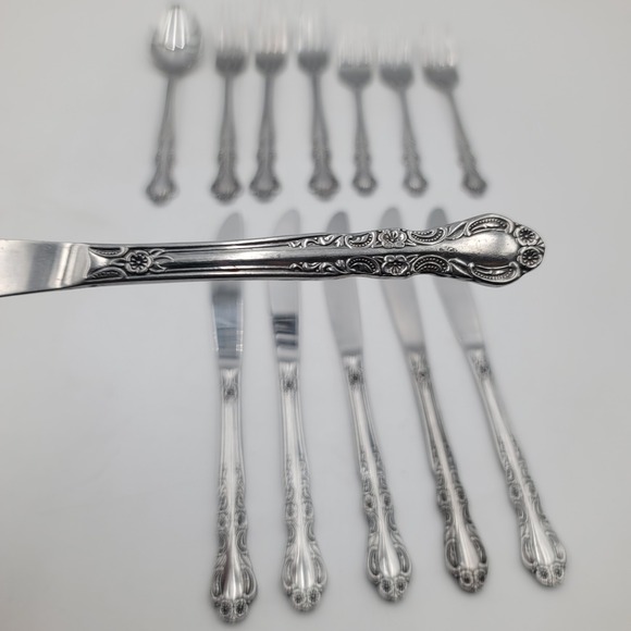 Ekco Eterna Other - 13pc Ekco Eterna Sandra Jeanne Stainless Flatware Japan Set Knives Forks Spoon